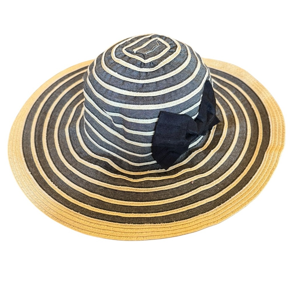 San Diego Hat Company Striped Wide Brim Hat with Bow - Picture 3 of 7